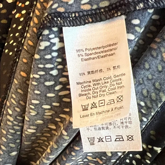 DKNY Black and White Speckle Wrap-Front Long Sleeve Top Bold Print Size M - Picture 5 of 5